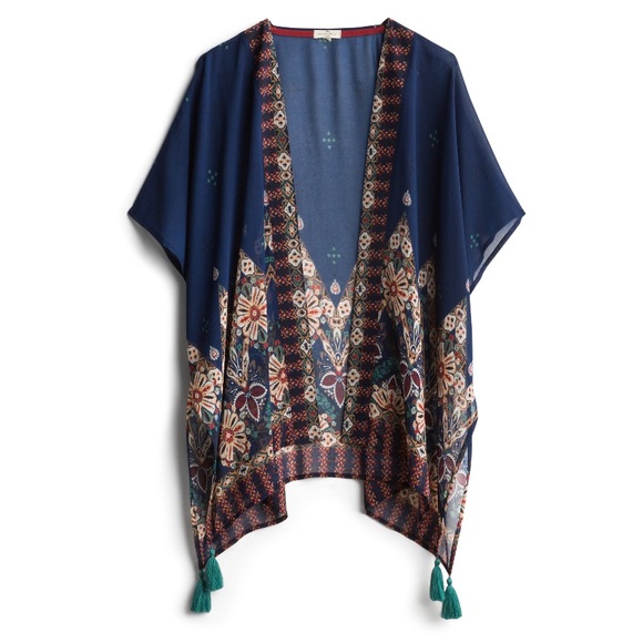 Tops - Mason & Belle Tassel Detail Kimono
